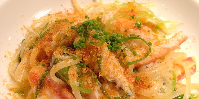 ズワイ蟹と九条葱のからすみスパゲティ