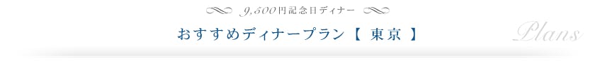 東京 おすすめの9,500円記念日ディナープラン